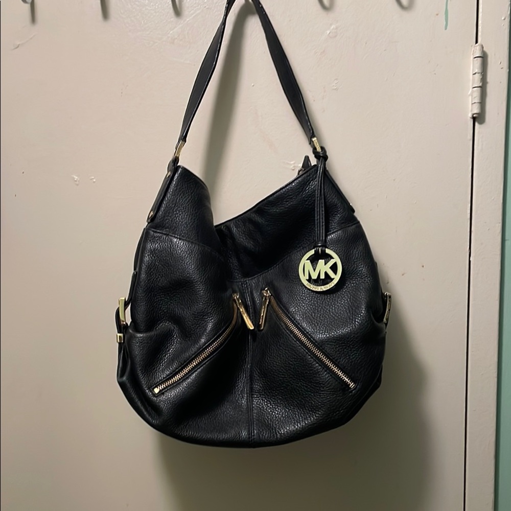 Michael Kors Black Leather Shoulder Bag